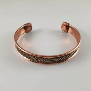 Copper Magnetic Bracelet with Woven Pattern