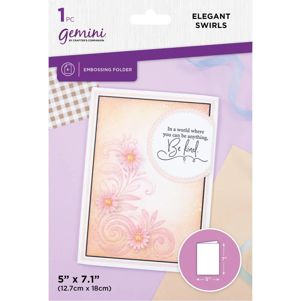 Crafter's Companion Gemini Embossing Folder - Elegant Swirls