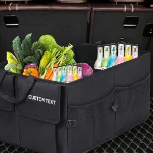 Custom Text For Car Trunk Organizer, Compatible with All Cars, Foldable Car Trunk Storage Box, Storage Bag, Waterproof, Dust-proof, Stain-Resistant LM12997