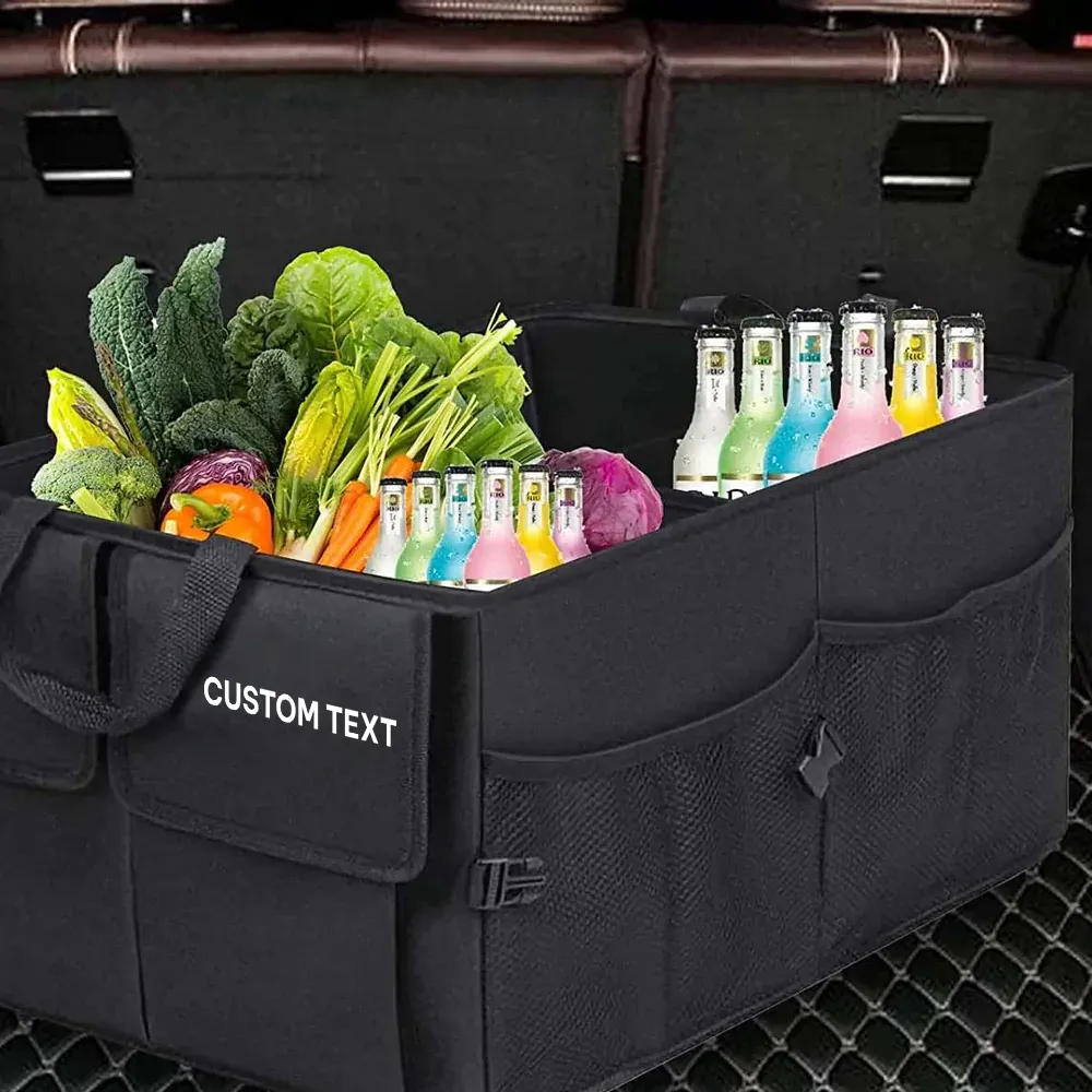 Custom Text For Car Trunk Organizer, Compatible with All Cars, Foldable Car Trunk Storage Box, Storage Bag, Waterproof, Dust-proof, Stain-Resistant LM12997