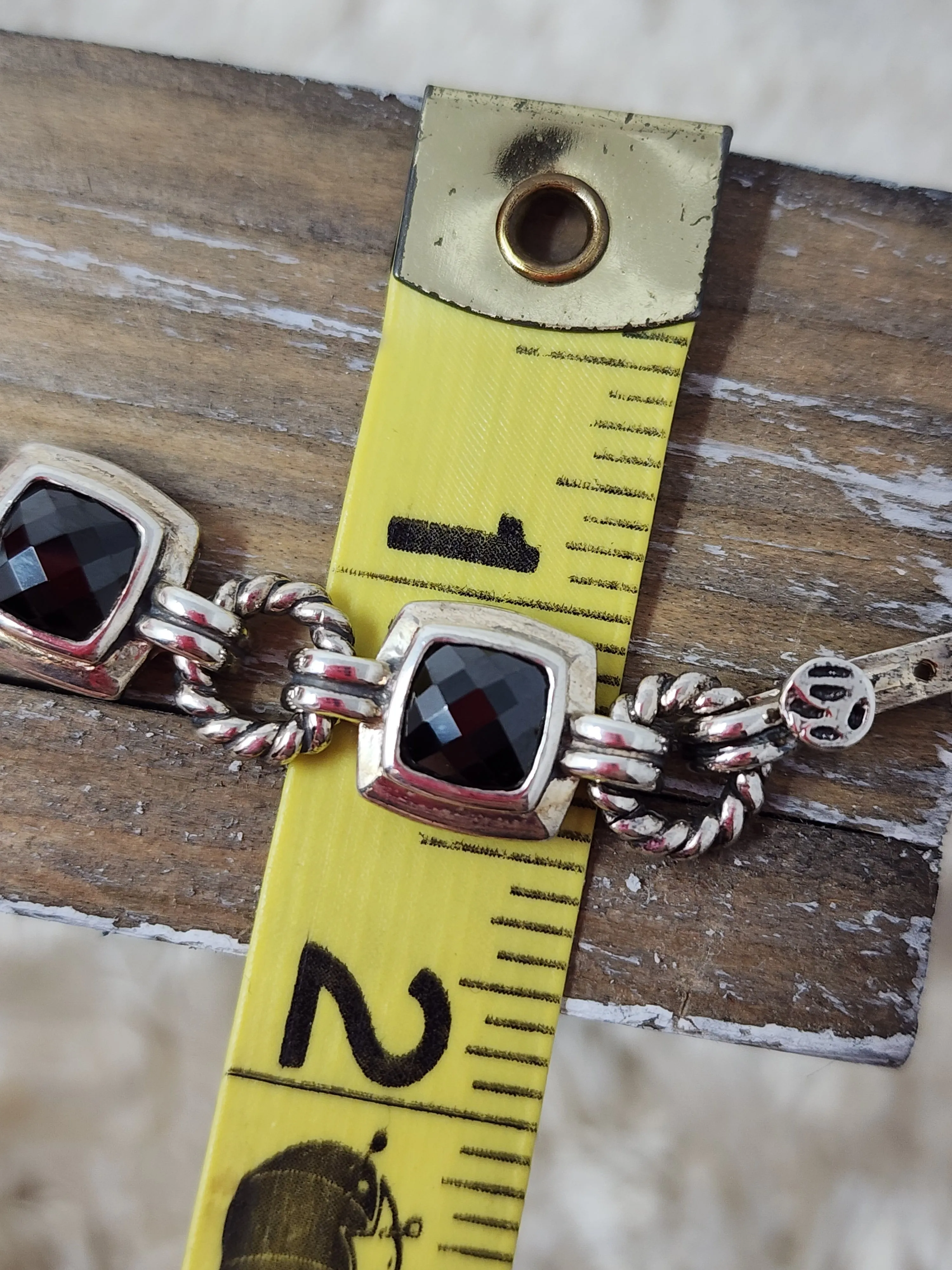 DAVID YURMAN ONYX AND STERLING SILVER BRACELET