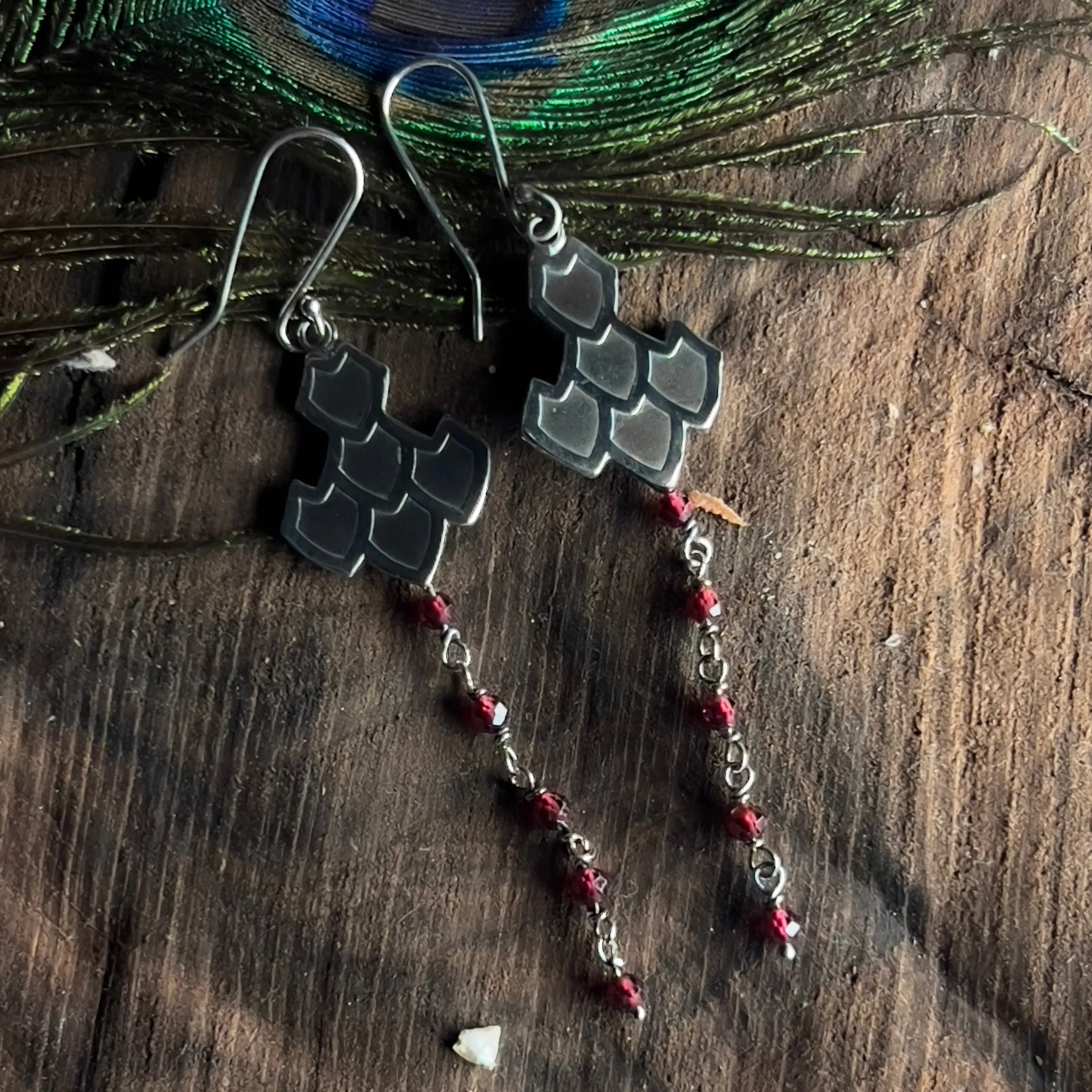 Dragon Shield Earrings - SAMPLE