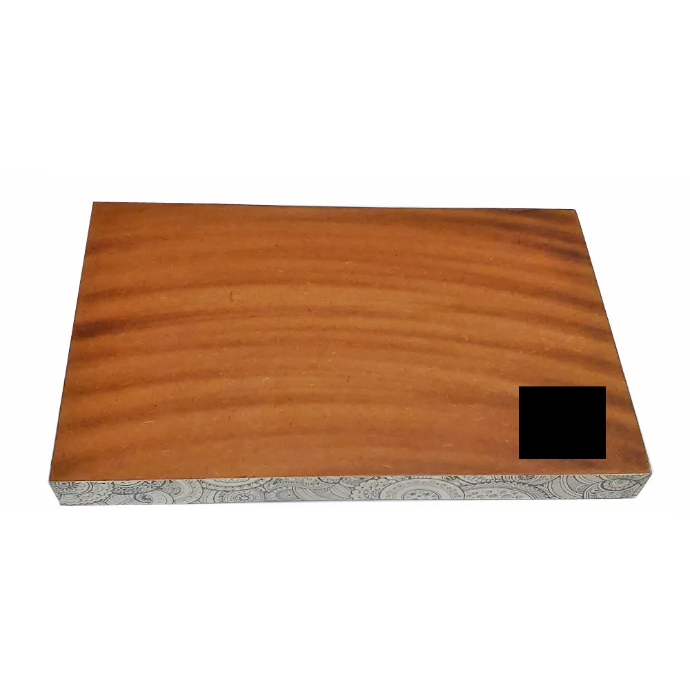 Dual Theme Doodle Art Pattern Laminated Paisley Mandala Design Wood Tray