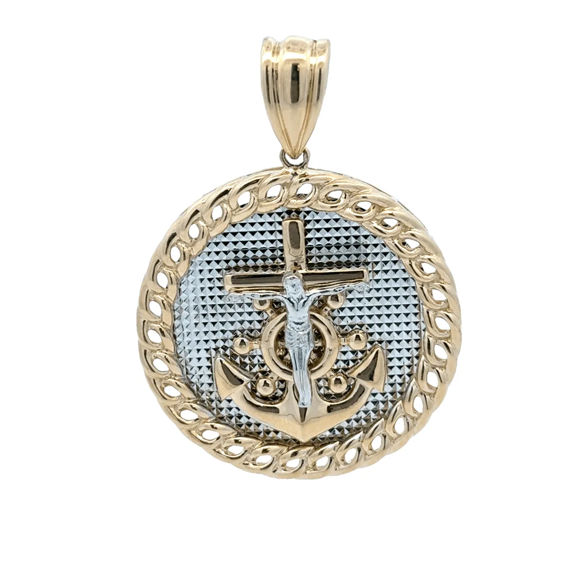 Elegant Gold Anchor Pendant 14k
