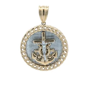 Elegant Gold Anchor Pendant 14k