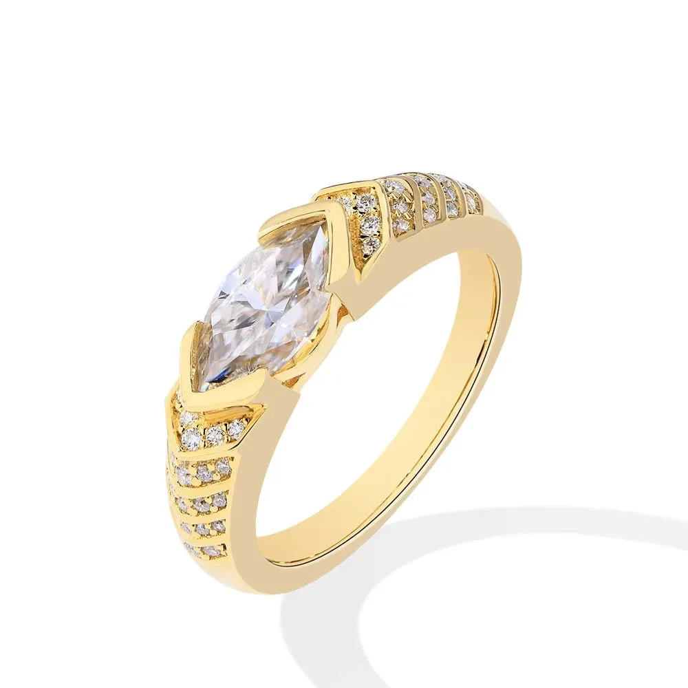 Elegant Marquise-cut Diamond Engagement Ring