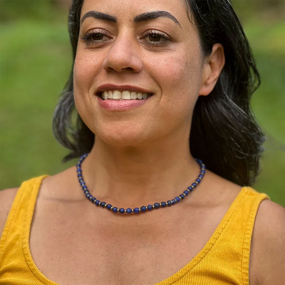 Elegant Stone Necklace - Lapis, India