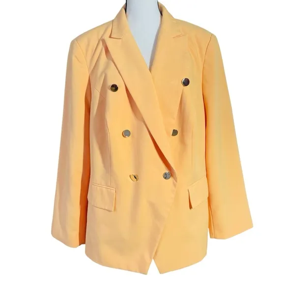 Emily Women's Double-Breasted Yellow Blazer