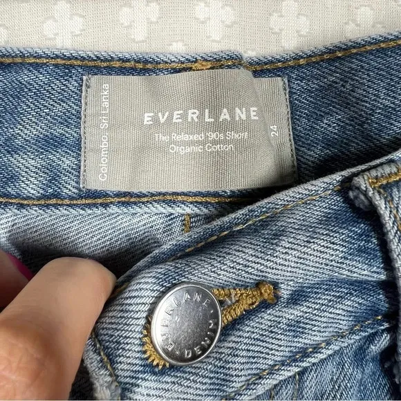 Everlane Light Wash Relaxed 90s High Rise Shorts