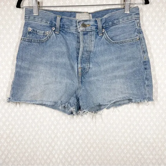 Everlane Light Wash Relaxed 90s High Rise Shorts