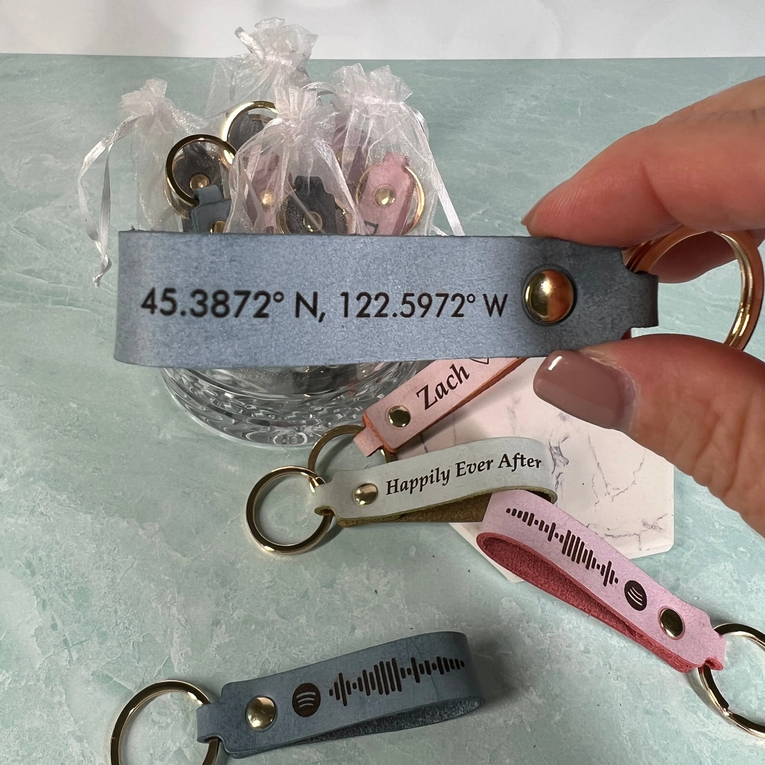 Finished Leather Key Chain Blanks