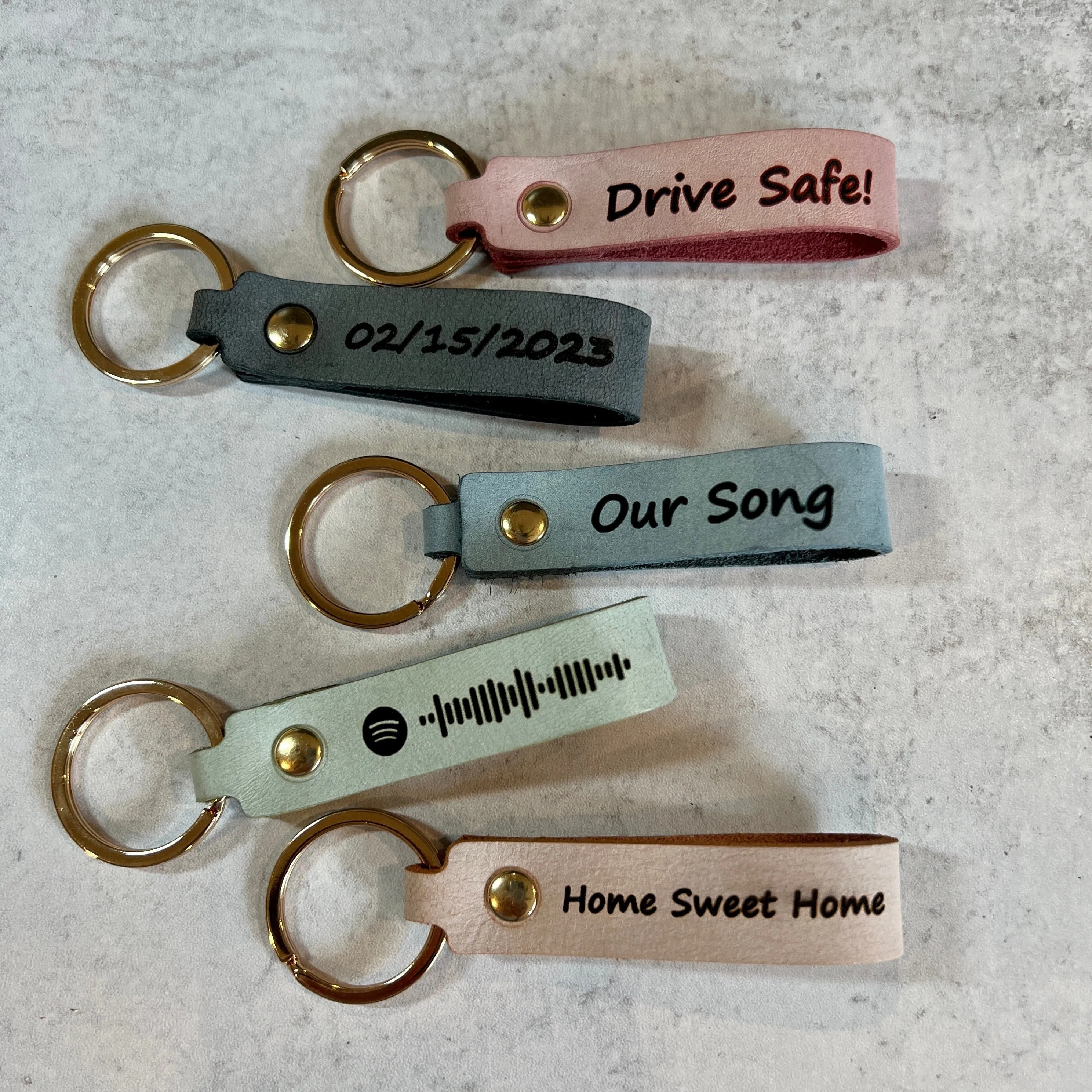 Finished Leather Key Chain Blanks