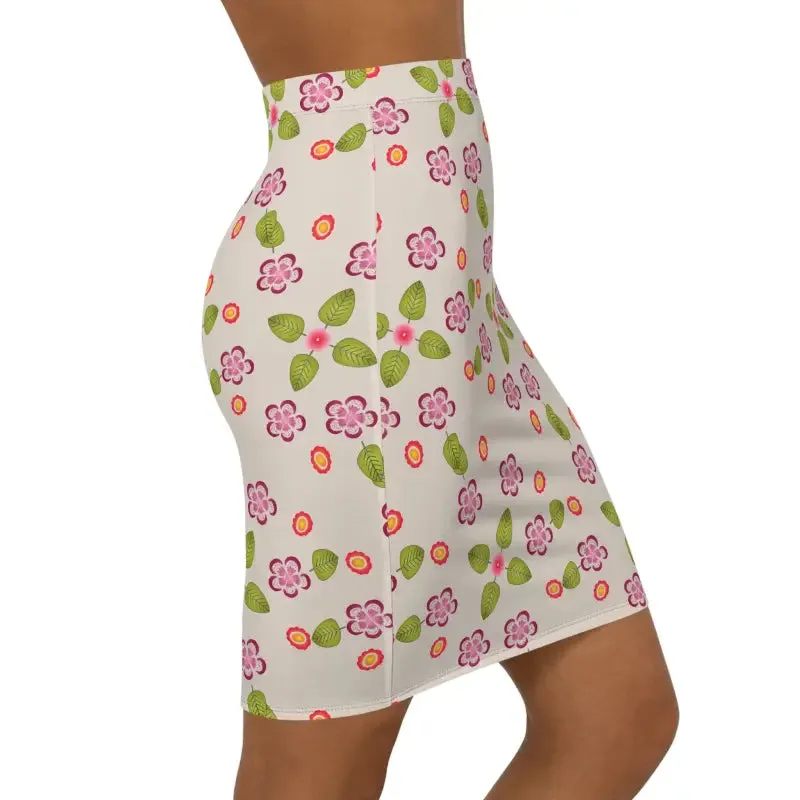 Floral Frenzy Womens Mini Skirt with Stretchy Comfort