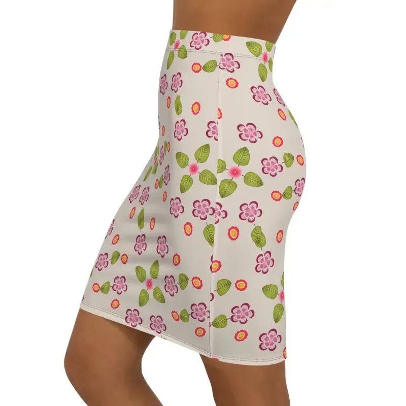 Floral Frenzy Womens Mini Skirt with Stretchy Comfort