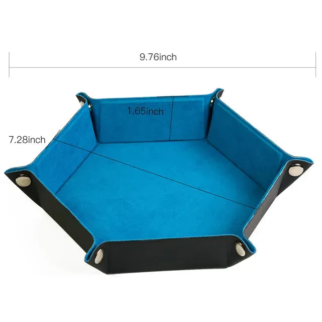Foldable Dice Tray | Velvet | Blue