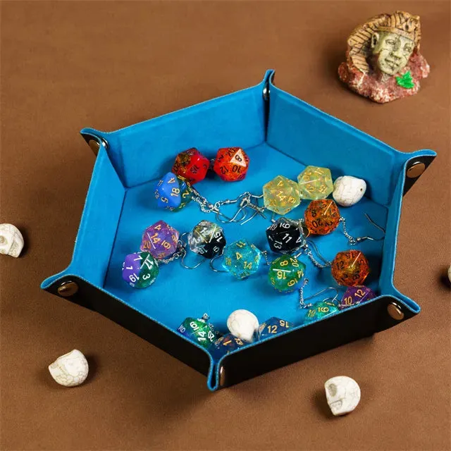 Foldable Dice Tray | Velvet | Blue
