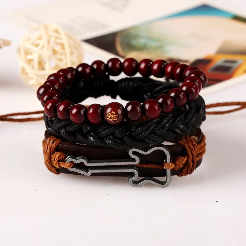 Guitar Music Bracelet Set 3pcs set Men SJA