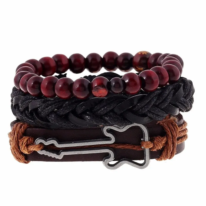 Guitar Music Bracelet Set 3pcs set Men SJA