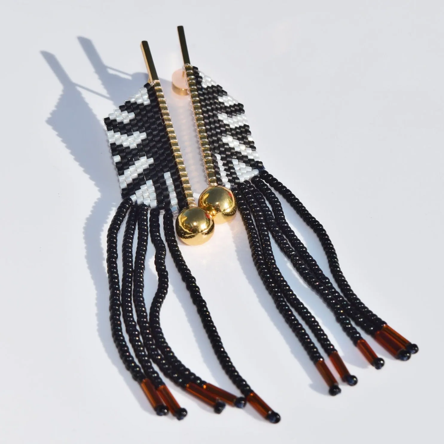HAT EARRINGS IN BLACK AND WHITE COLORS