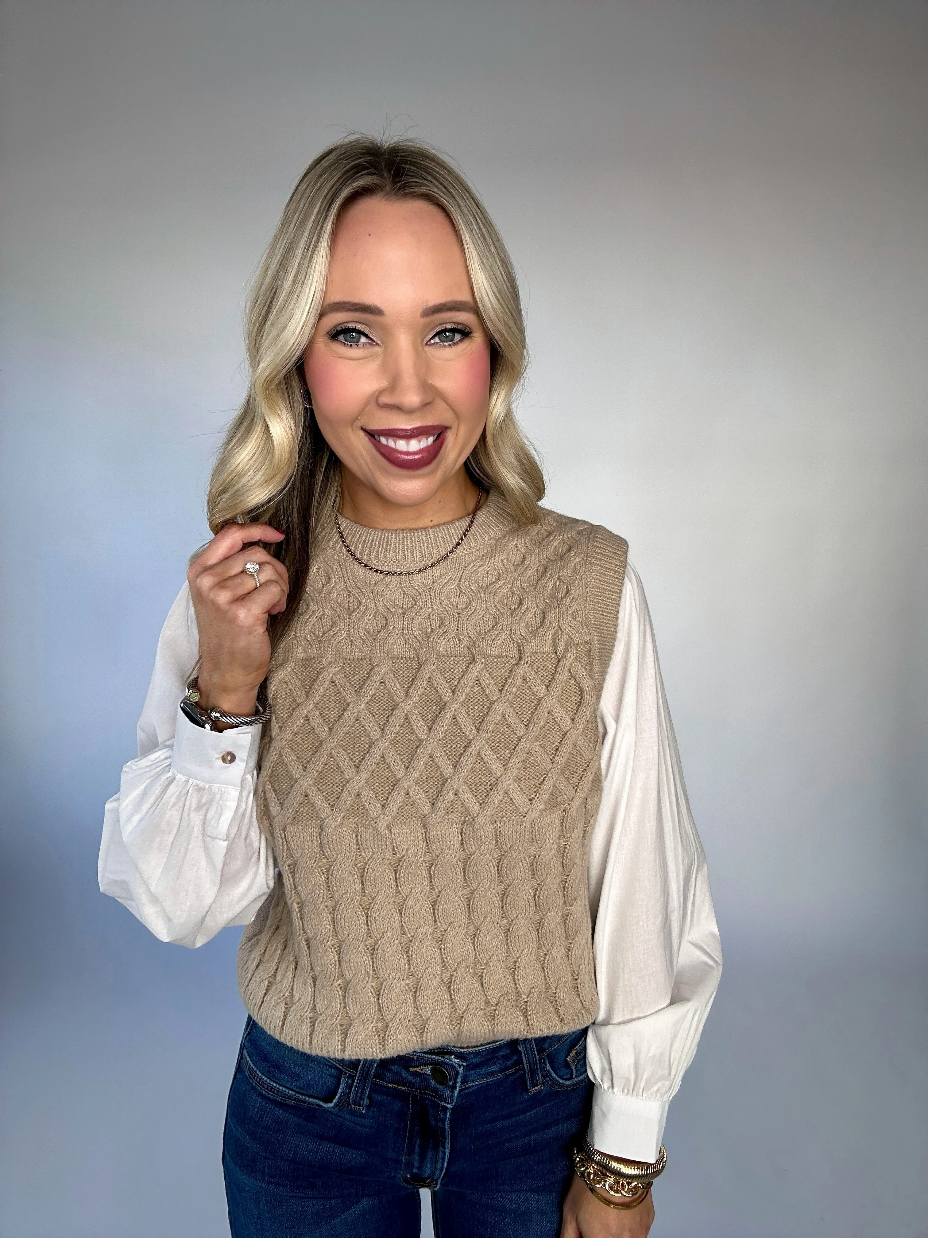 High Society Knit Woven Top
