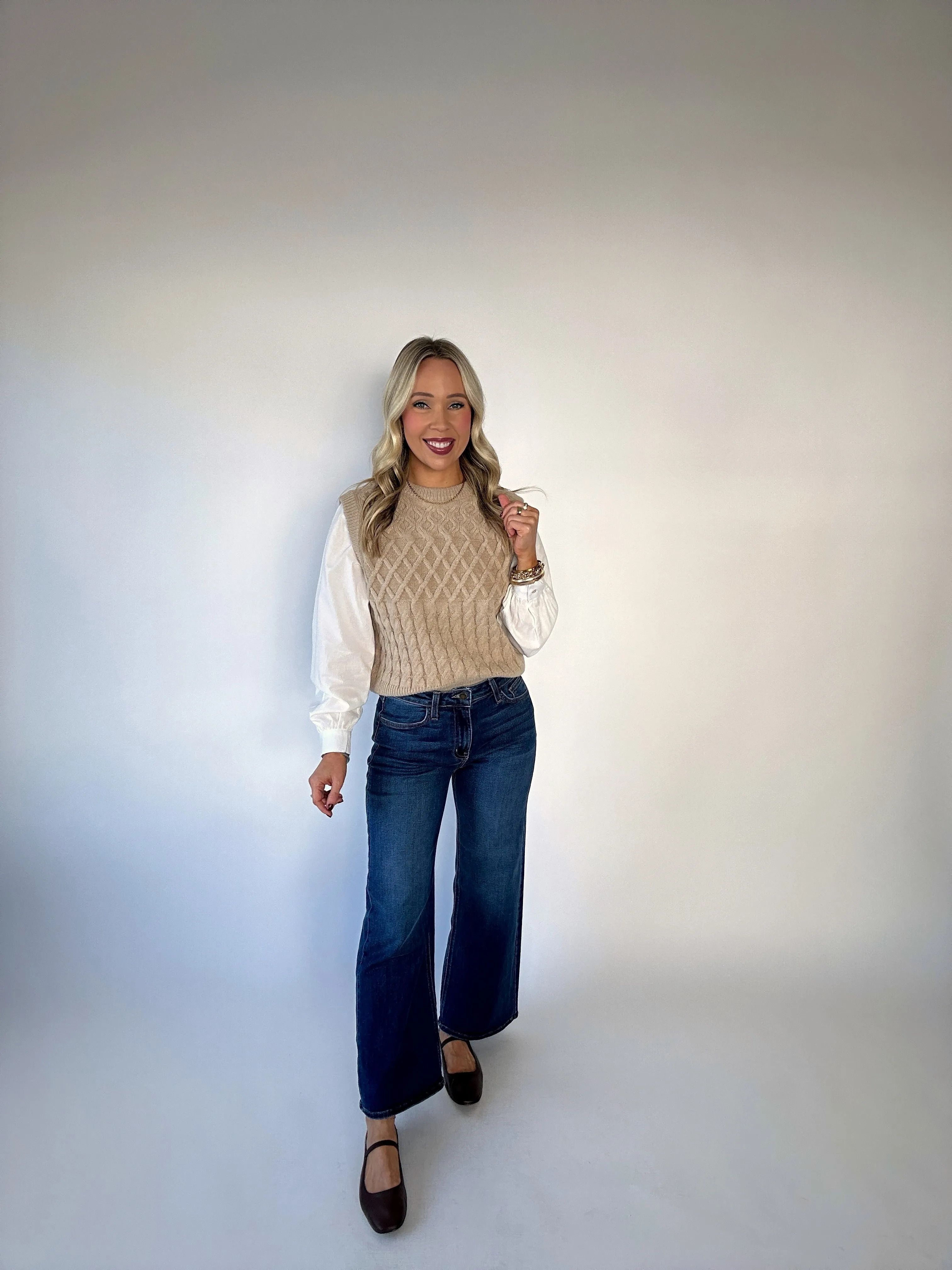 High Society Knit Woven Top