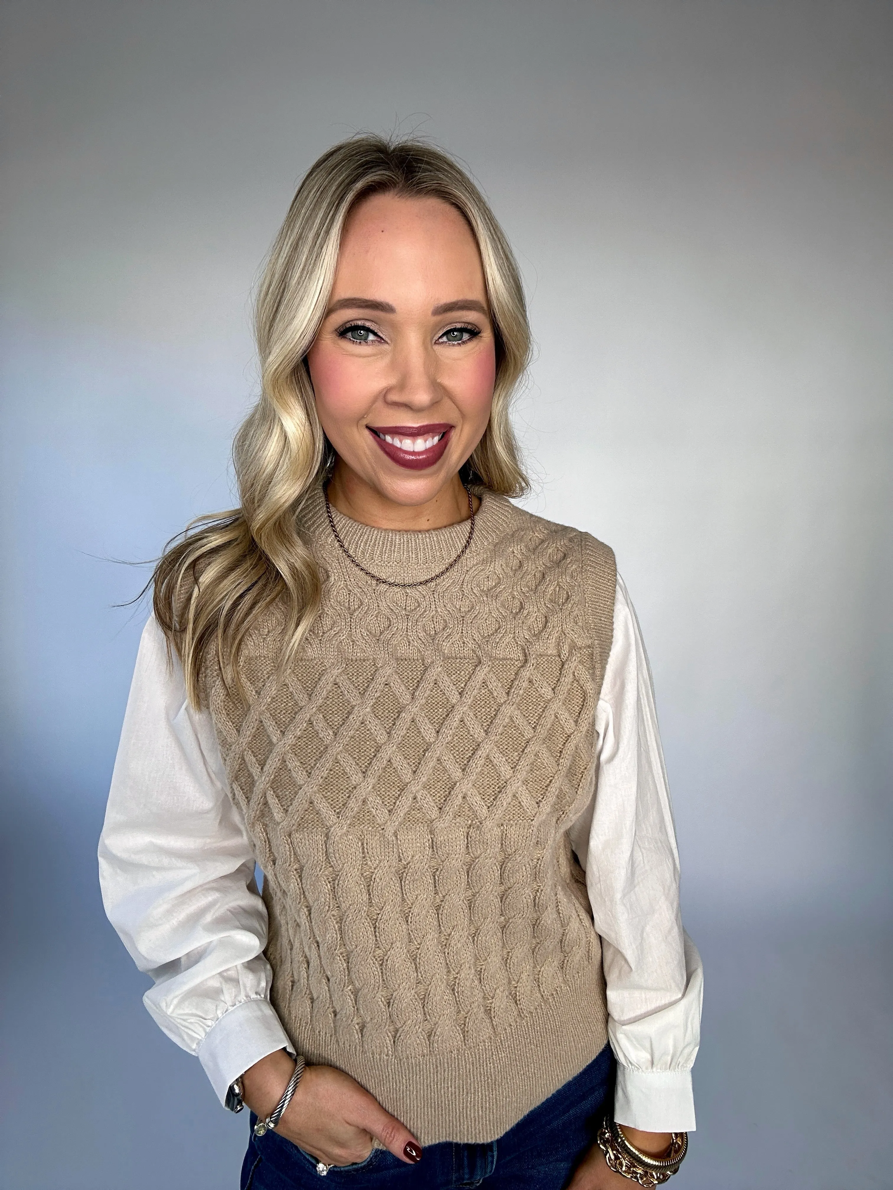 High Society Knit Woven Top
