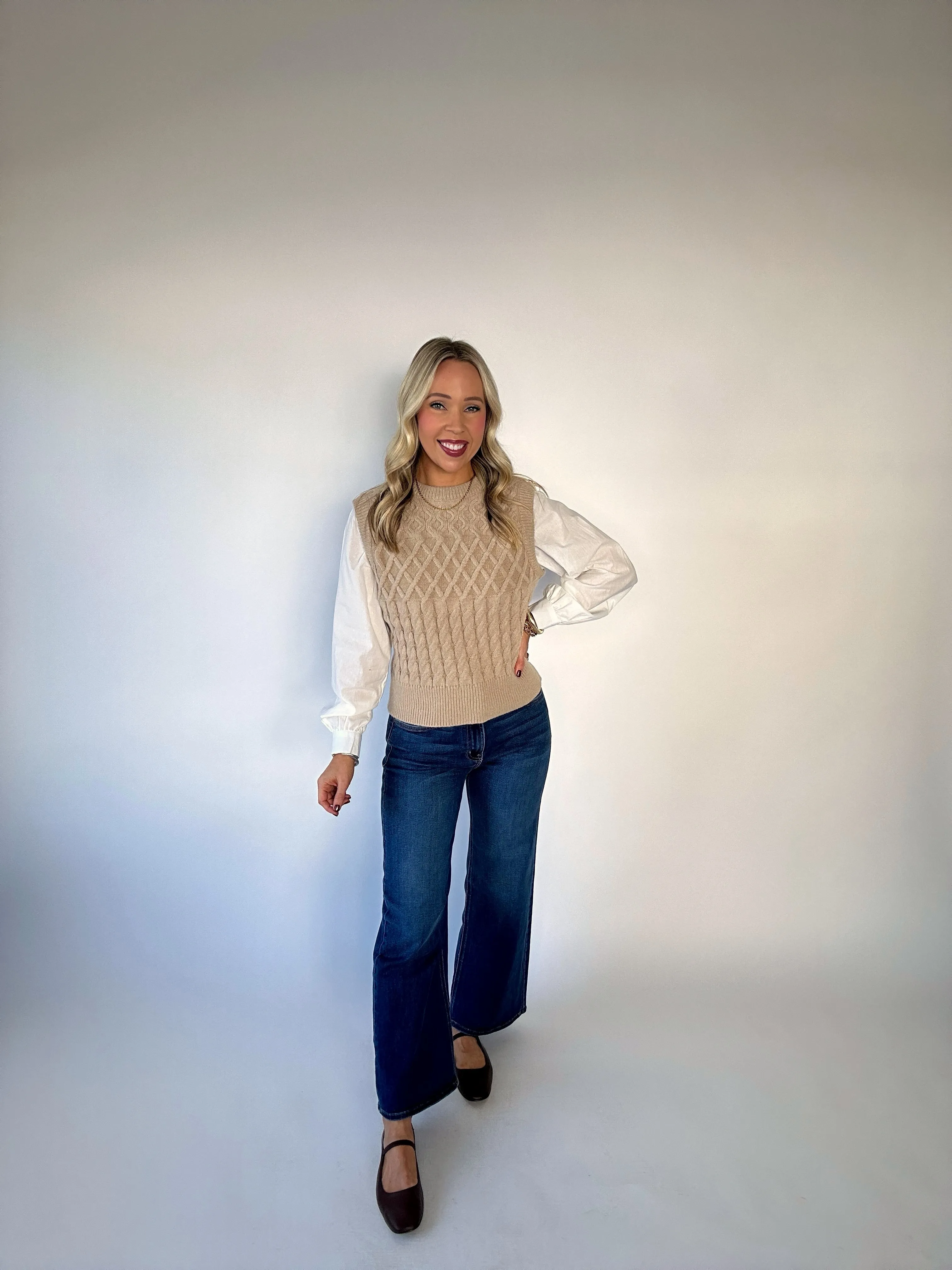 High Society Knit Woven Top