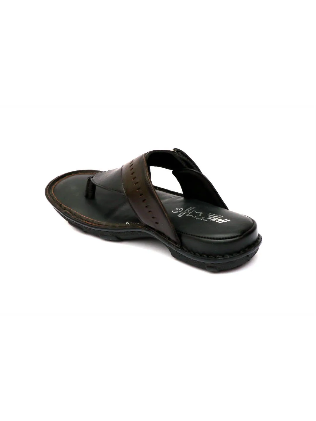 HITZ9234 Men's Black Leather Casual Open Slipper