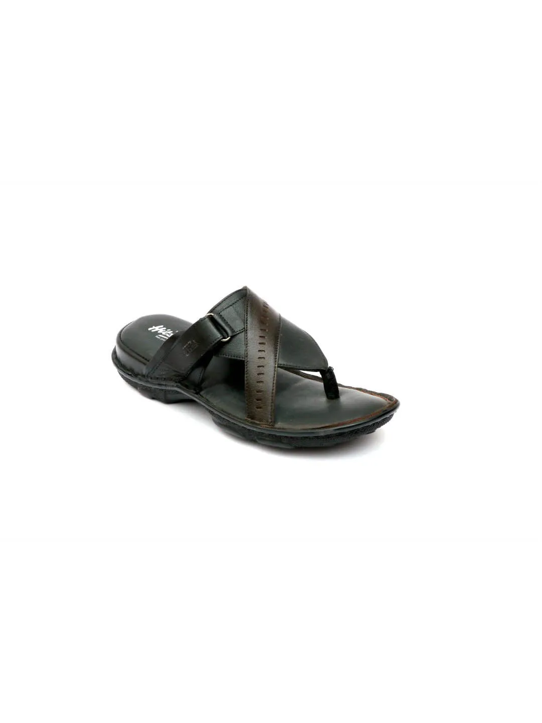 HITZ9234 Men's Black Leather Casual Open Slipper