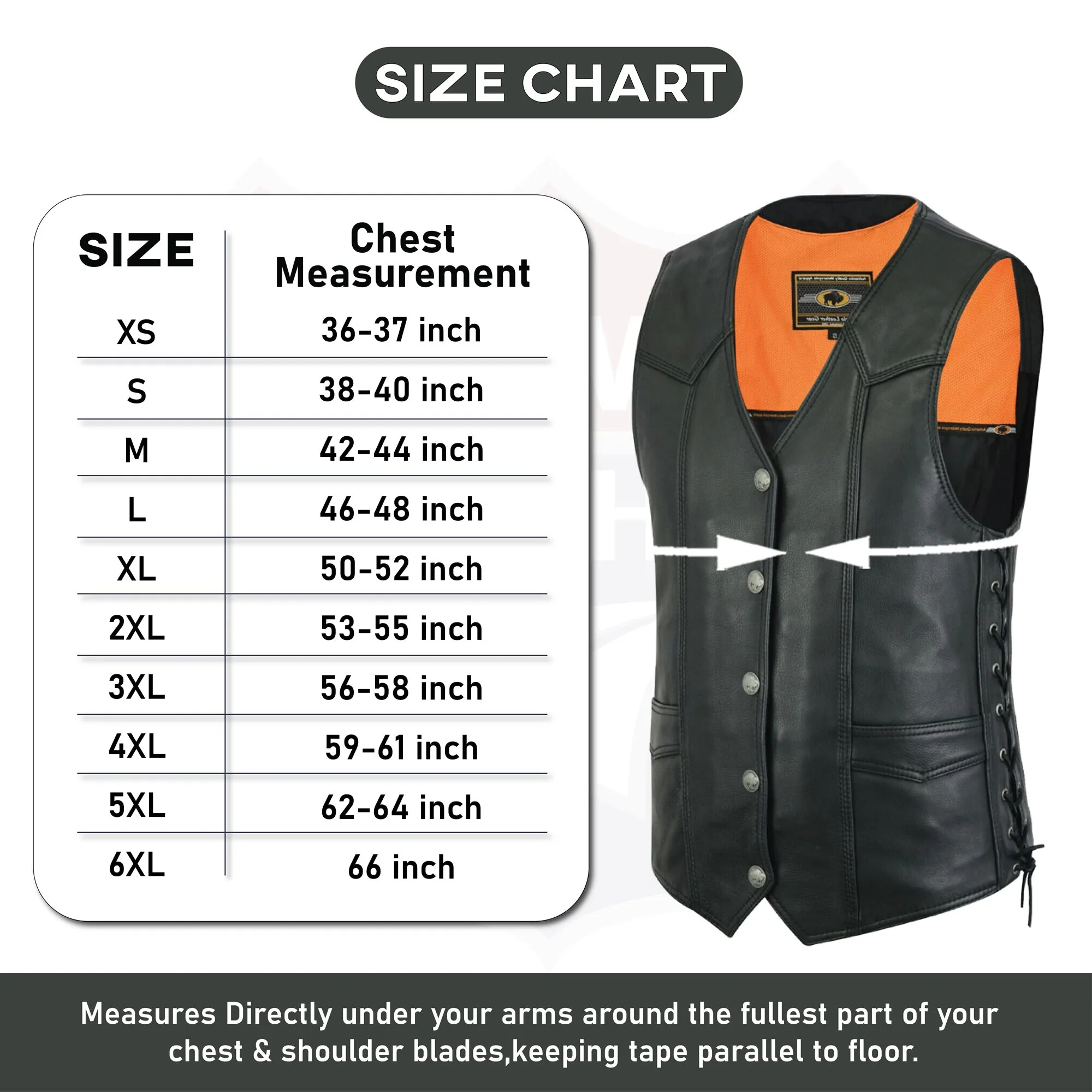 HL11614NKD  Buffalo Nickel Snaps With Side Lace Basic Motorcycle Leather Vest