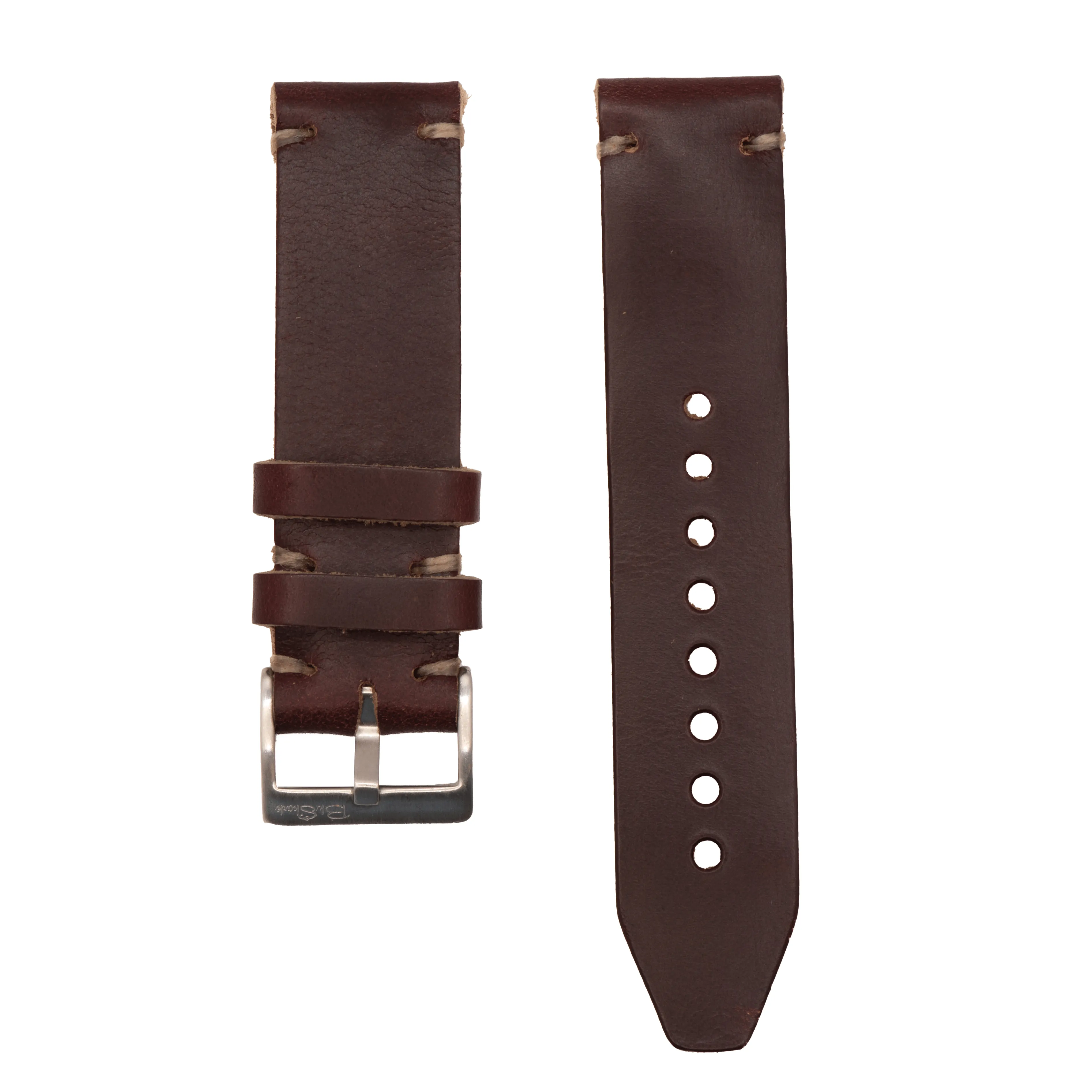 Horween Leather Watch Strap – Handmade in USA – Burgundy (Color 8)