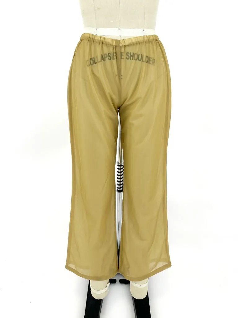 Issey Miyake Plantation Woven & Mesh Pants