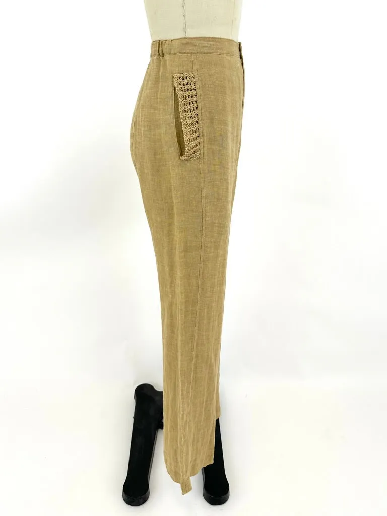 Issey Miyake Plantation Woven & Mesh Pants