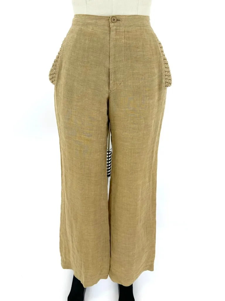 Issey Miyake Plantation Woven & Mesh Pants