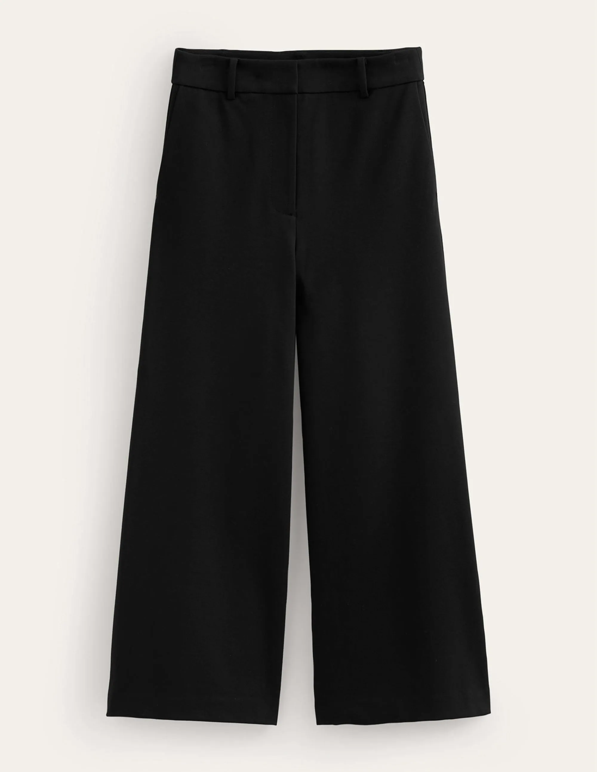 Jersey-Culotte mit weitem Bein-Schwarz