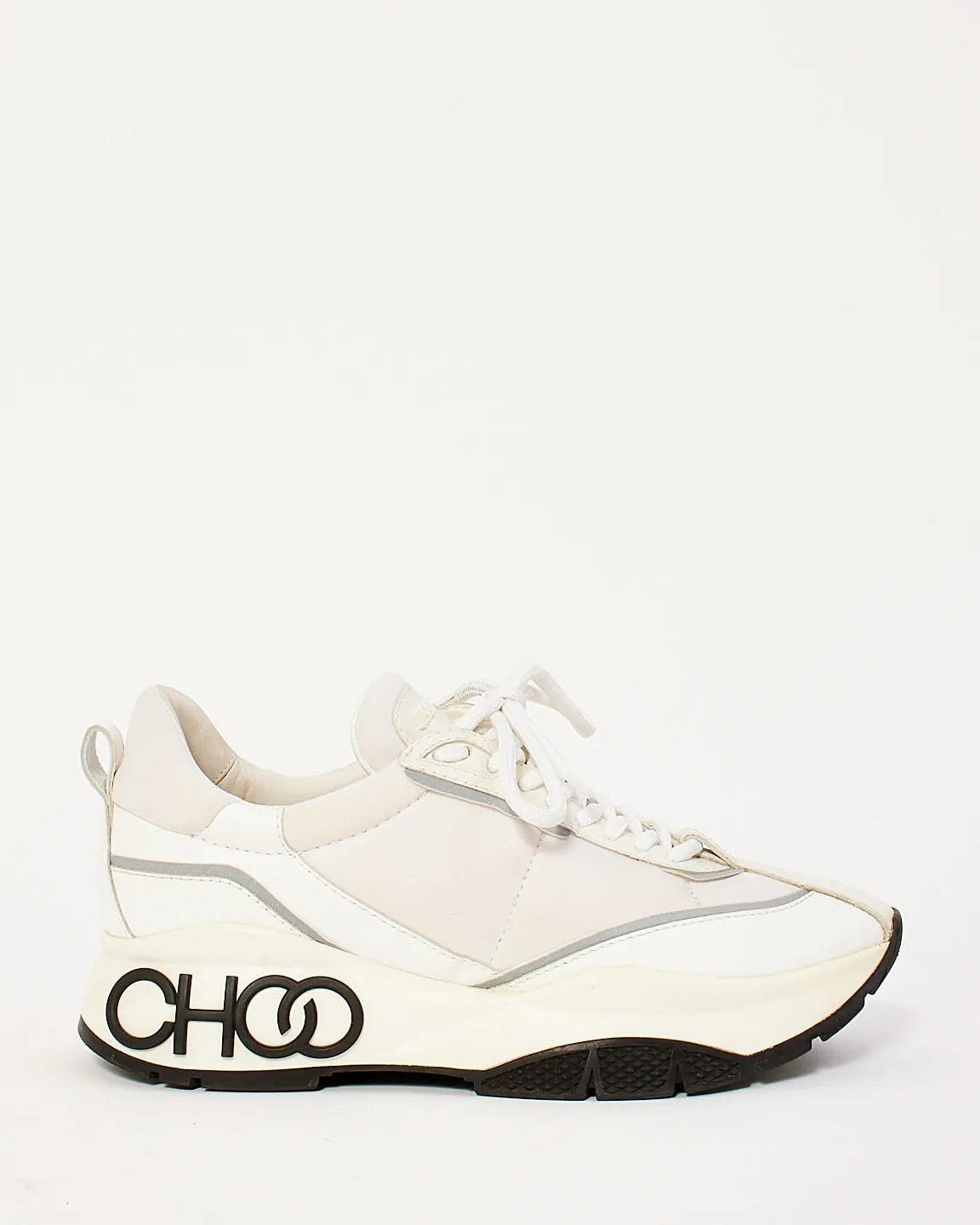 Jimmy Choo White Leather Raine Sneaker - 38