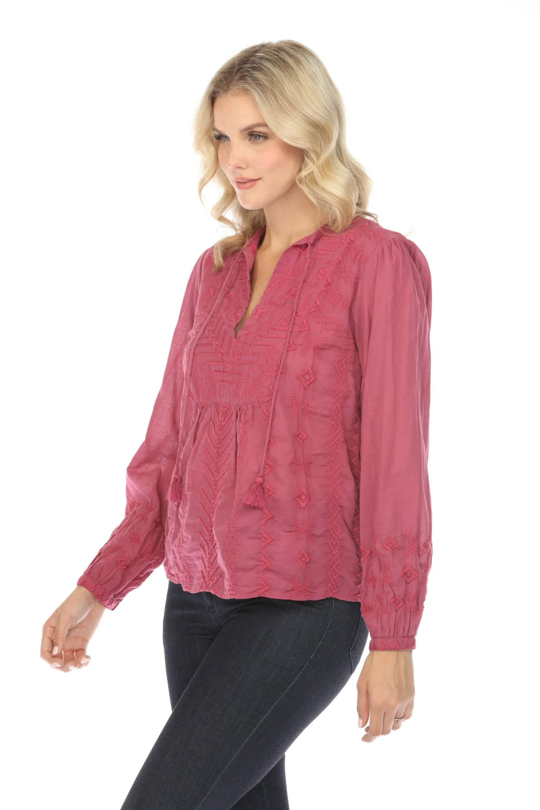 Johnny Was Workshop Charis Prairie Blouse W14323 Boho Chic