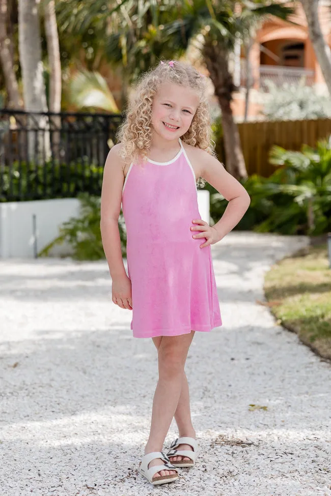 Kid's Reese Pink Terrycloth Halter Dress FINAL SALE