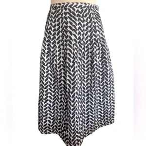 Lafayette 140 Full Side Zip Texture Black and White Patterned Lined Skirt 8