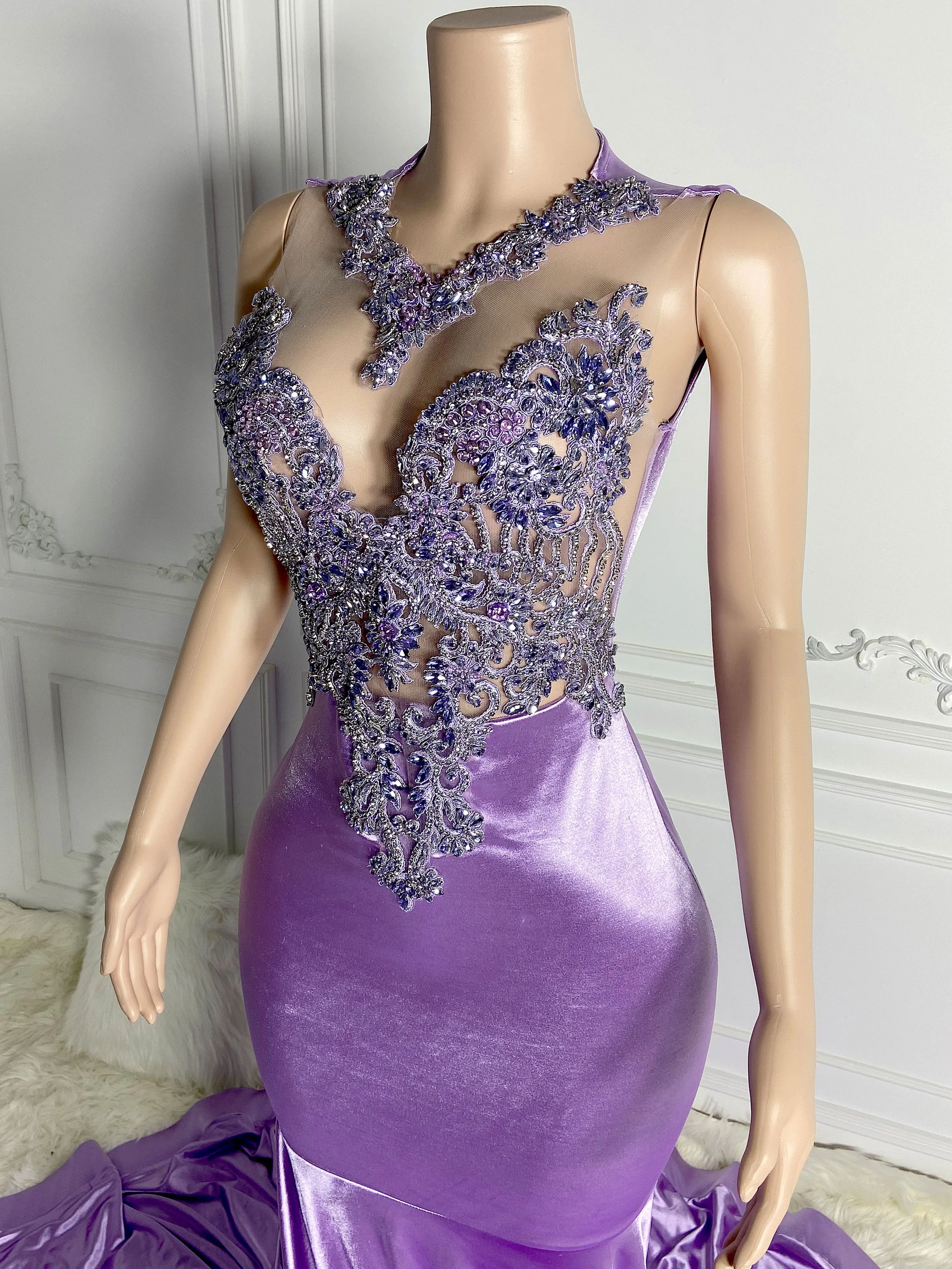 Lavender Dreams V-Neck Gown