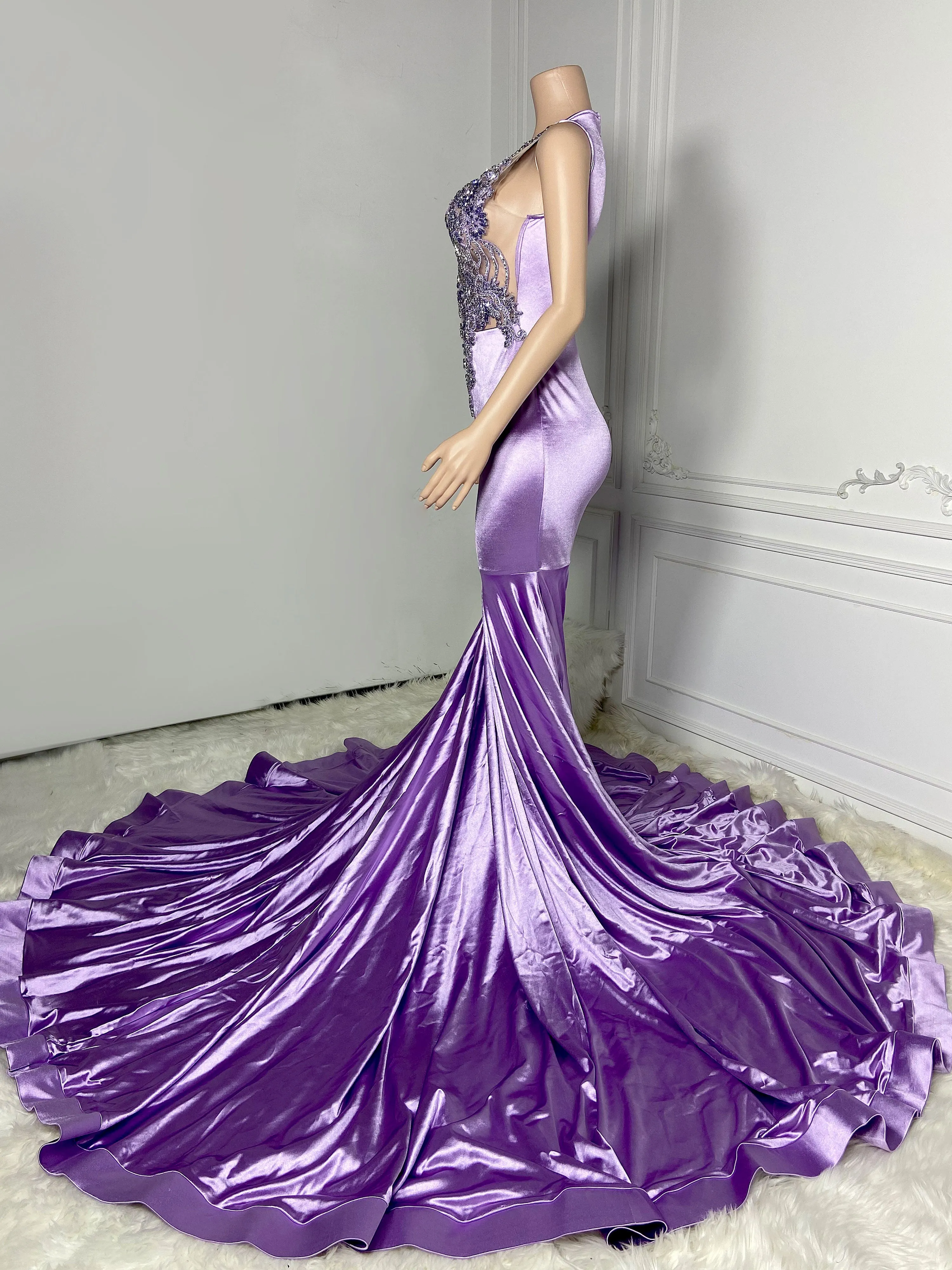 Lavender Dreams V-Neck Gown
