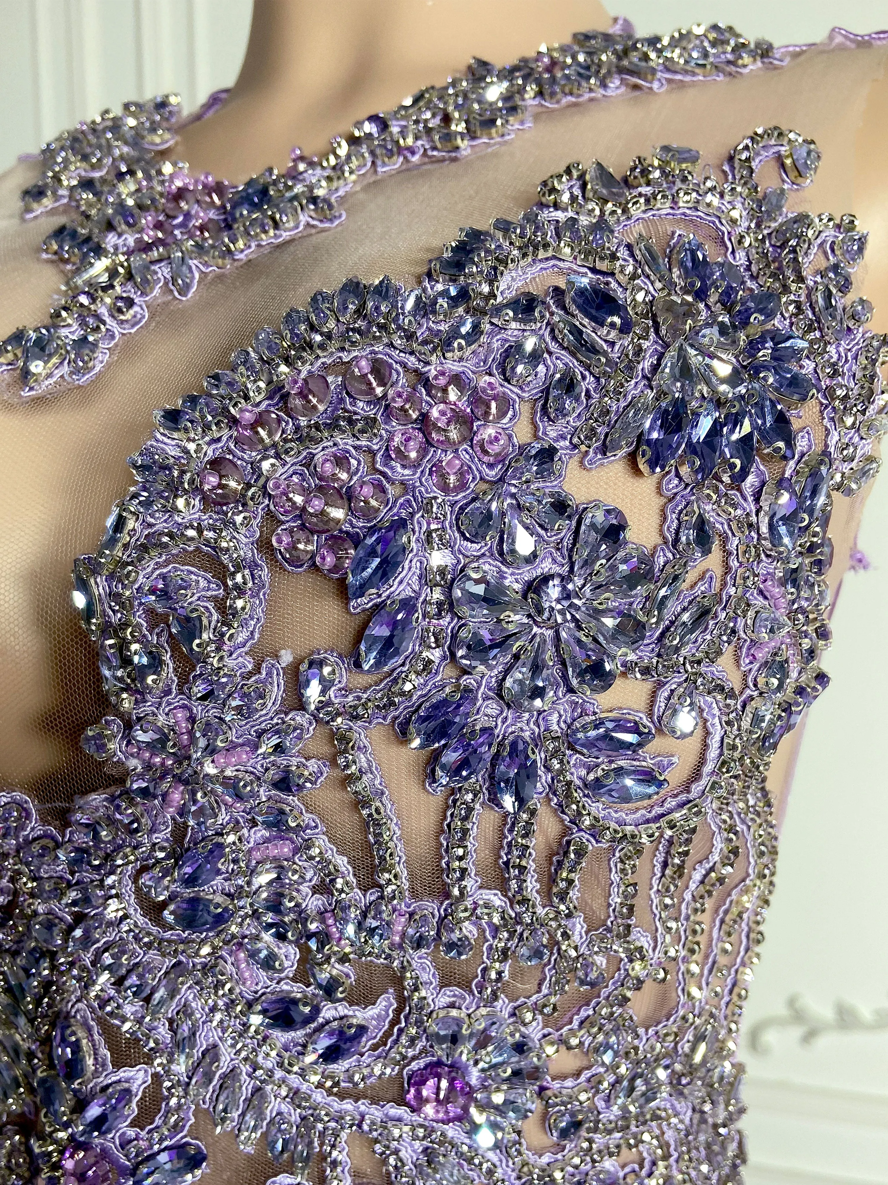 Lavender Dreams V-Neck Gown