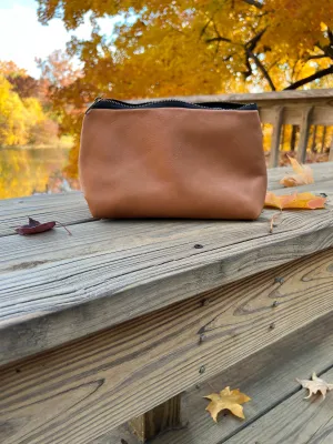 Leather Cosmetic Bag or Artist’s Pen Case, Leather Pouch