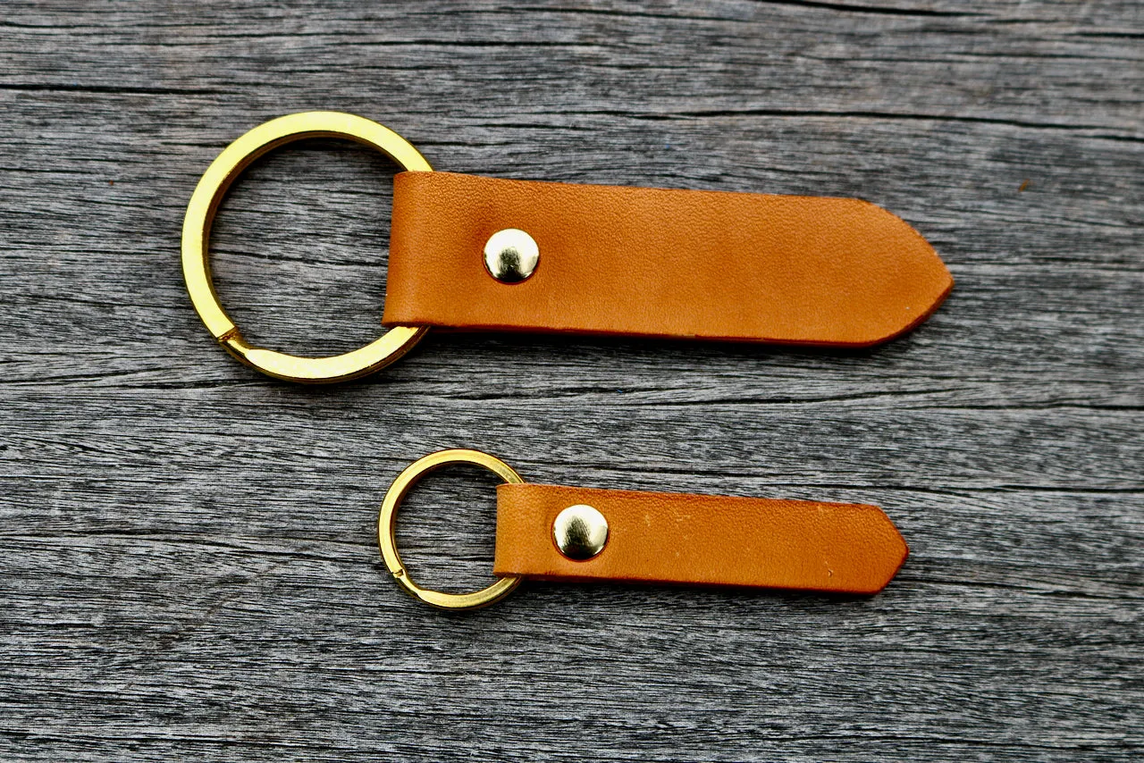 Leather Dog Tag or Keychain (Dark Tan)