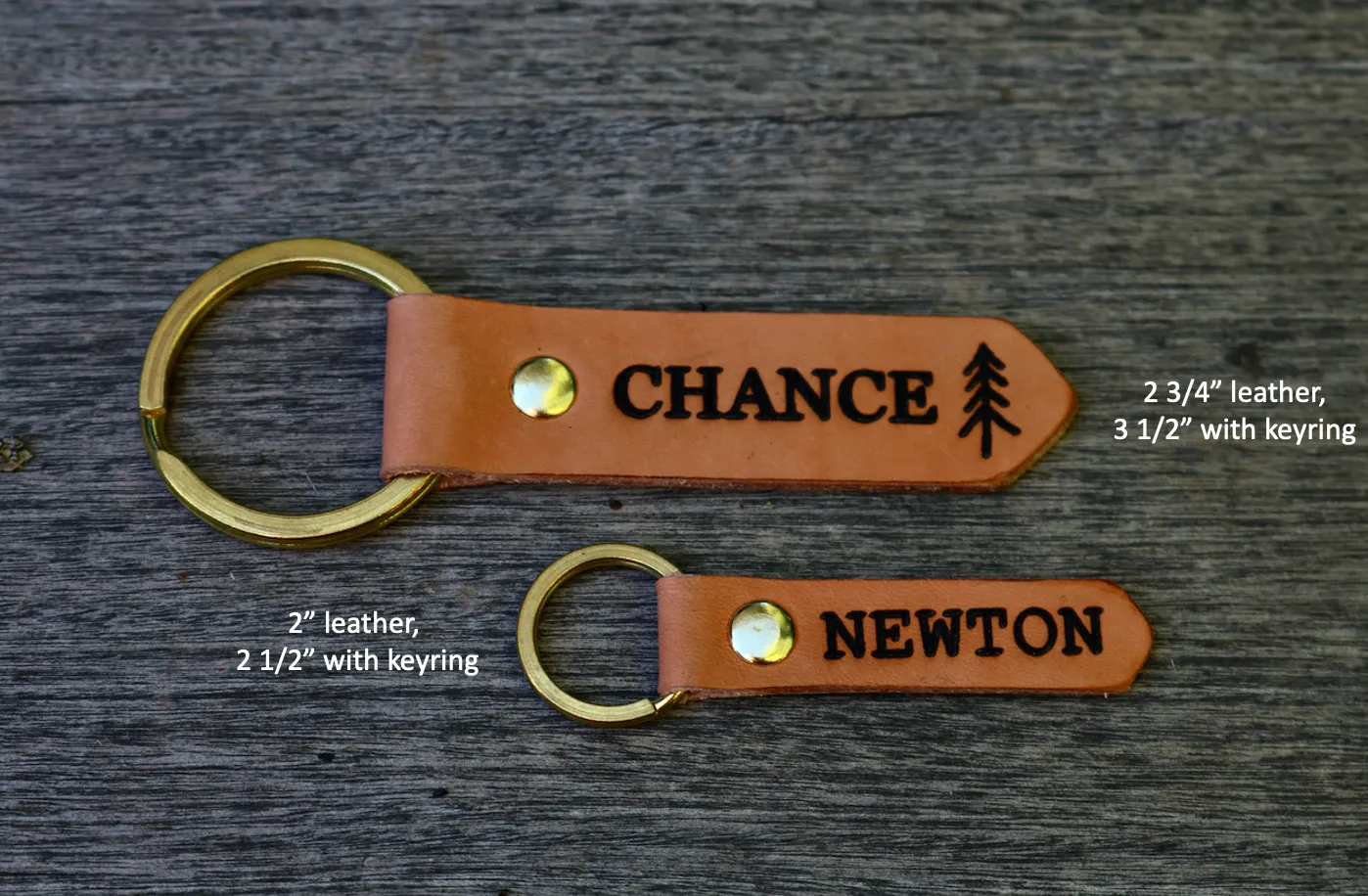 Leather Dog Tag or Keychain (Dark Tan)