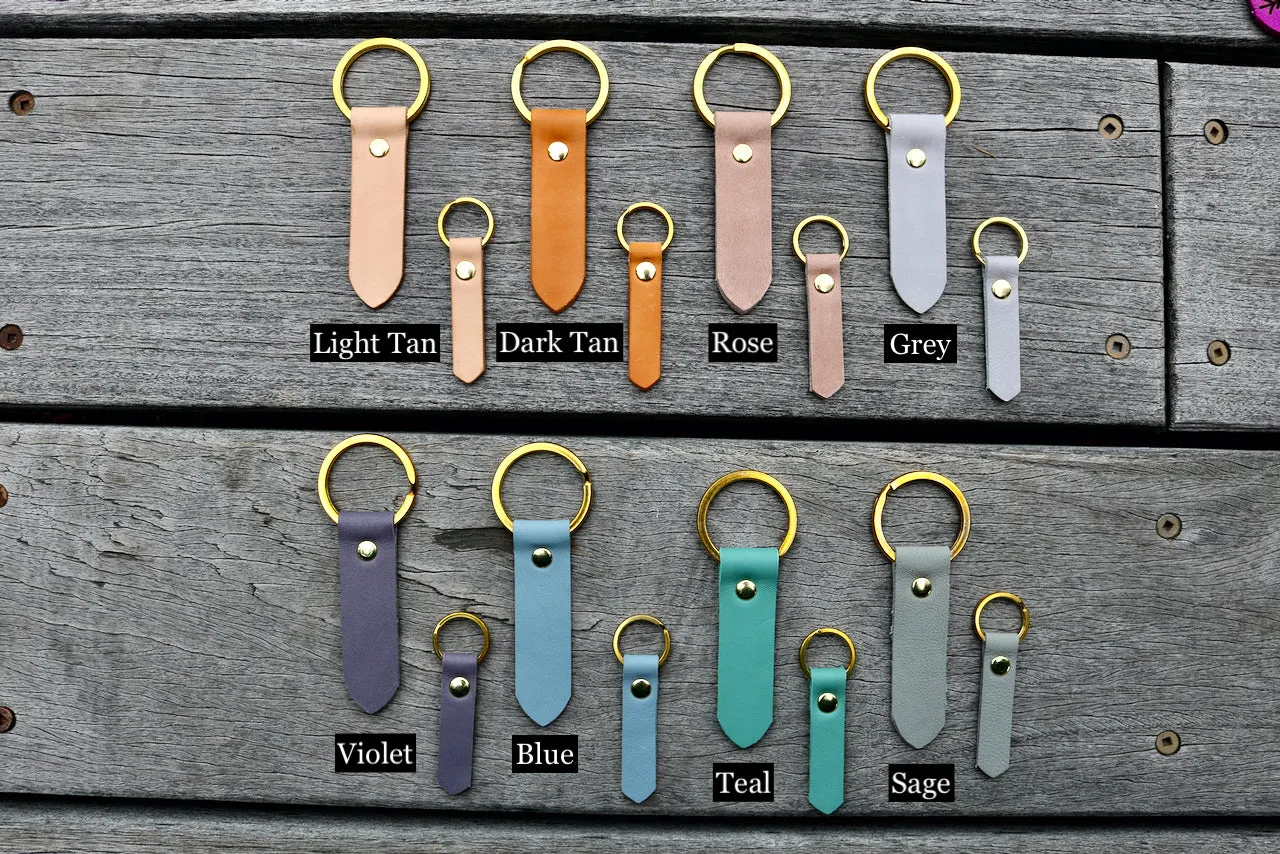 Leather Dog Tag or Keychain (Dark Tan)