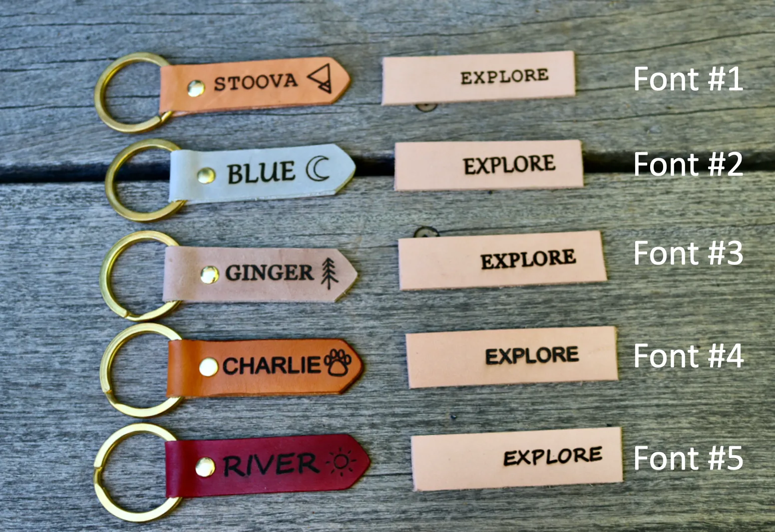 Leather Dog Tag or Keychain (Dark Tan)