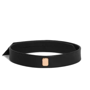 Leather Snap Choker with Micro Pave Edge Engraved Emerald Shape