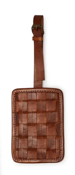 Light Chestnut Leather Luggage Tag