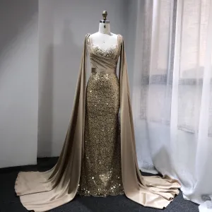 Long Satin Beading Elegant Dresses